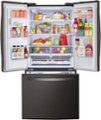 Alt View Zoom 1. LG - 24.5 Cu. Ft. French Door Refrigerator with Wi-Fi - Black stainless steel.