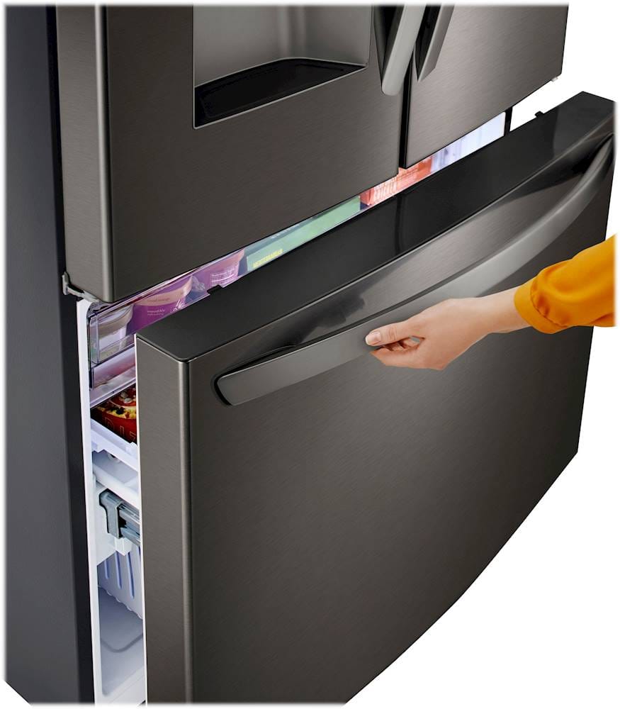 Alt View 28. LG - 24.5 Cu. Ft. French Door Smart Refrigerator with External Tall Ice and Water - PrintProof Black Stainless Steel.