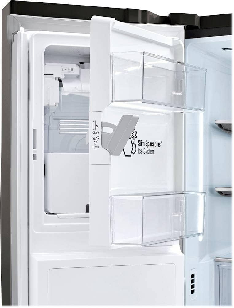 Alt View 31. LG - 24.5 Cu. Ft. French Door Smart Refrigerator with External Tall Ice and Water - PrintProof Black Stainless Steel.