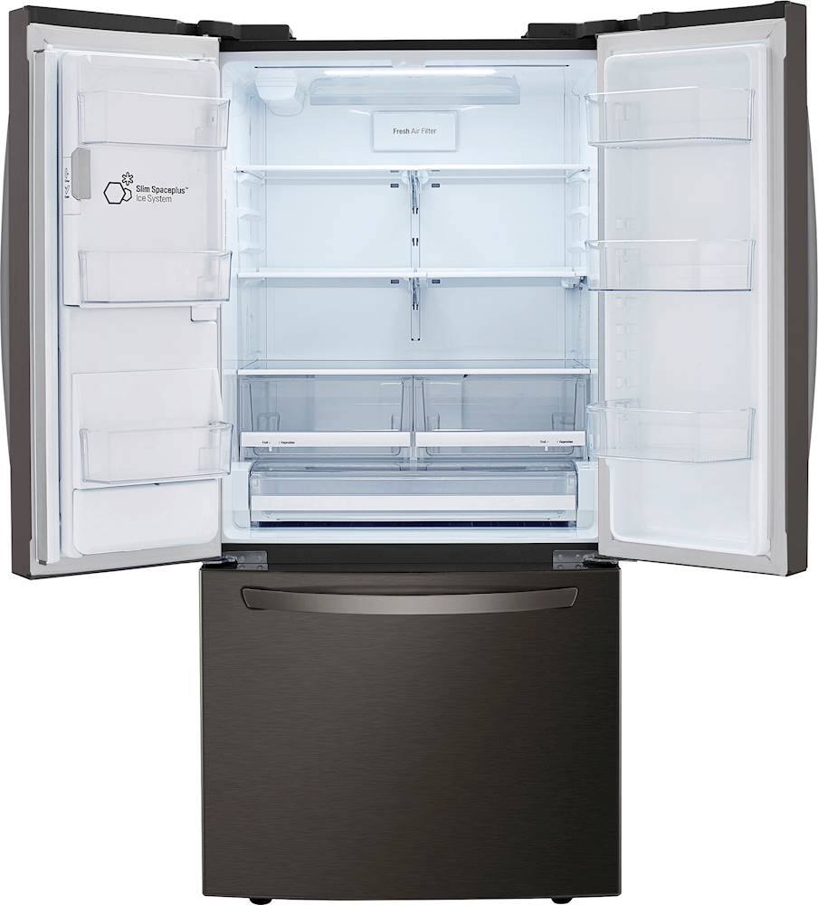 Alt View 34. LG - 24.5 Cu. Ft. French Door Smart Refrigerator with External Tall Ice and Water - PrintProof Black Stainless Steel.