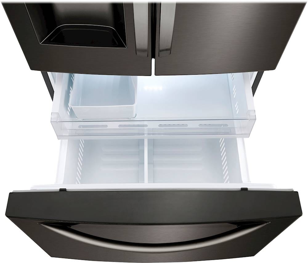 Alt View 4. LG - 24.5 Cu. Ft. French Door Smart Refrigerator with External Tall Ice and Water - PrintProof Black Stainless Steel.