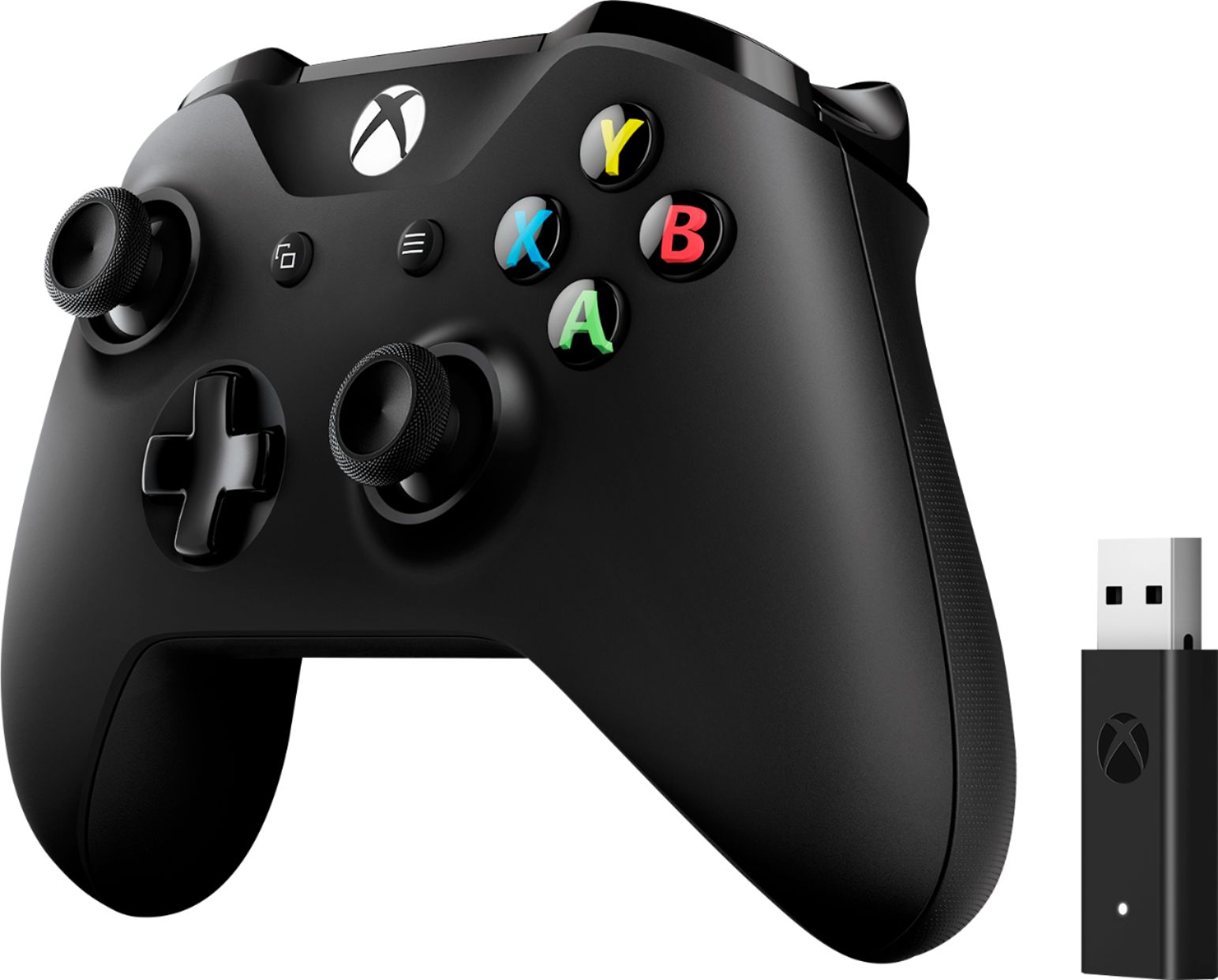 Left View: Microsoft - Refurbished Xbox + Adapter Patrol Tech Special Edition Wireless Controller for PC, Xbox One, Xbox One S and Xbox One X - Dark Blue