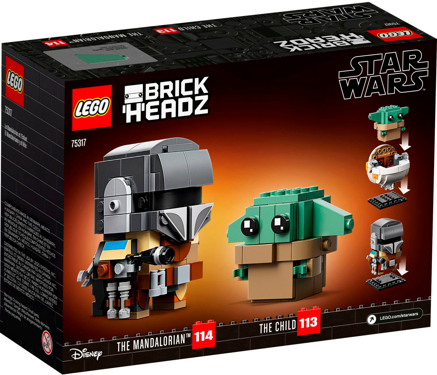 Pak at lægge spion Jakke LEGO BrickHeadz Star Wars The Mandalorian & The Child 75317 Toy Building  Kit (295 Pieces) 6329441 - Best Buy