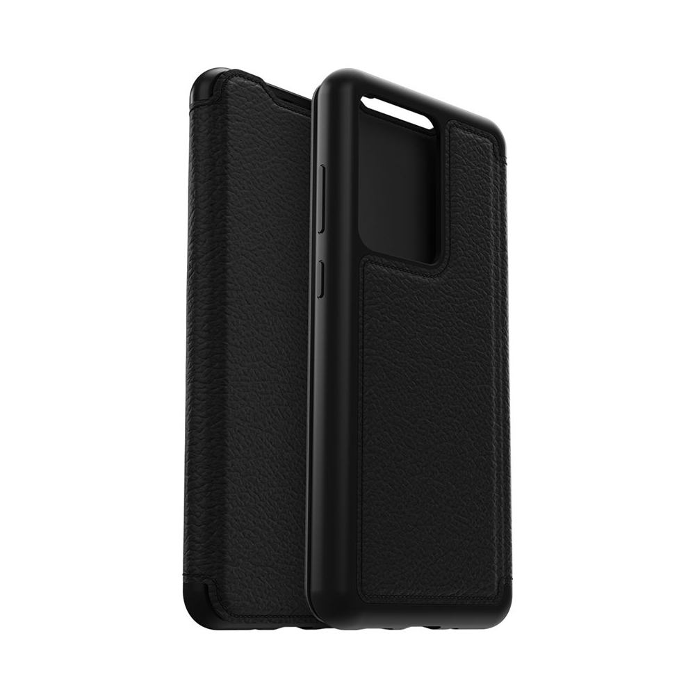 Angle View: OtterBox - Strada Series Folio Case for Samsung Galaxy S20 Ultra 5G - Shadow Black