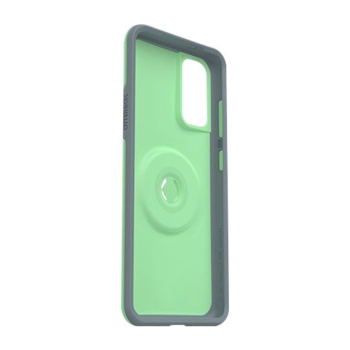 Left View: OtterBox - Otter + Pop Symmetry Series Case for Samsung Galaxy S20 and S20 5G - Mint To Be