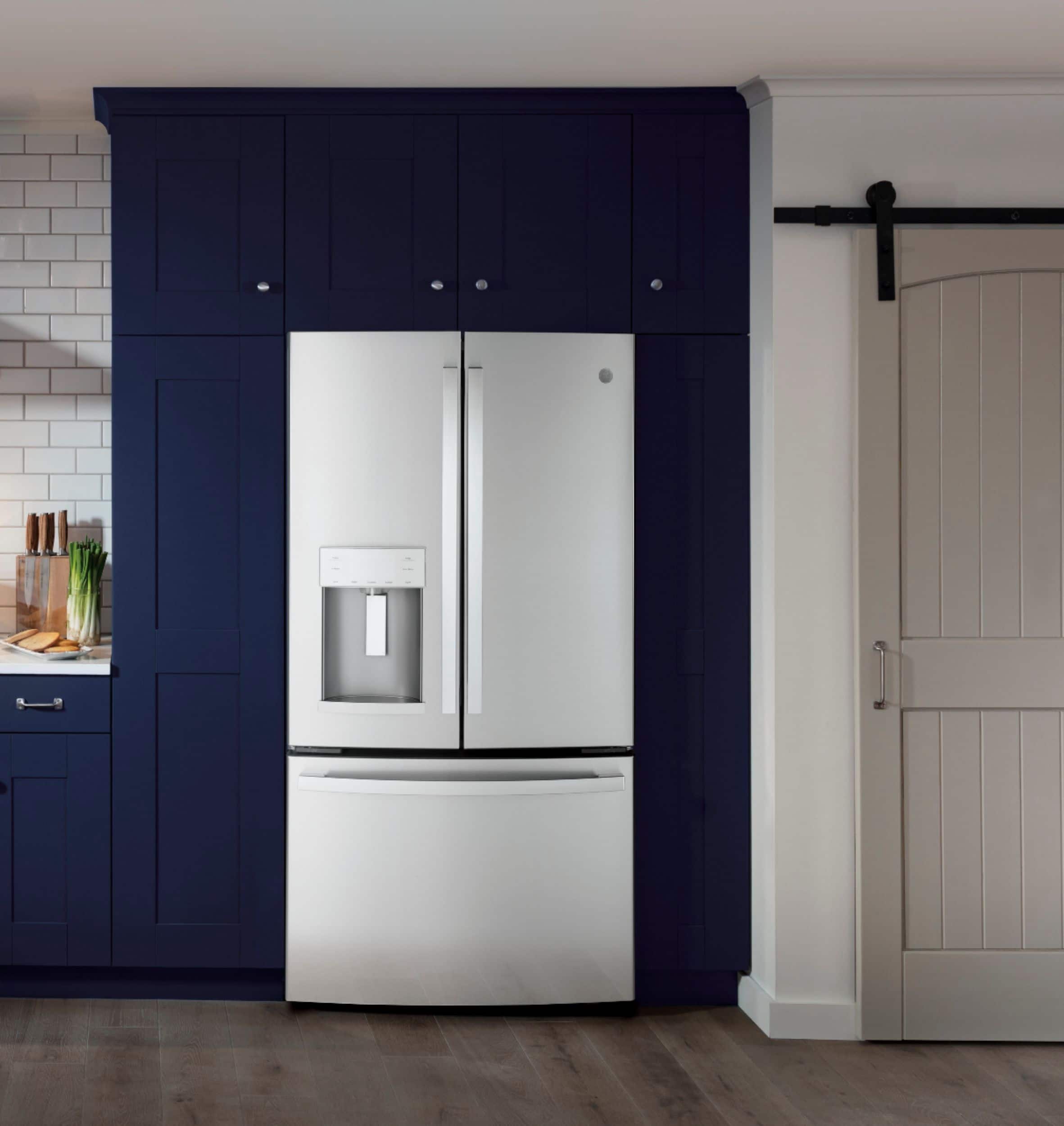 Alt View 14. GE - 22.1 Cu. Ft. French Door Counter-Depth Refrigerator - Stainless steel.