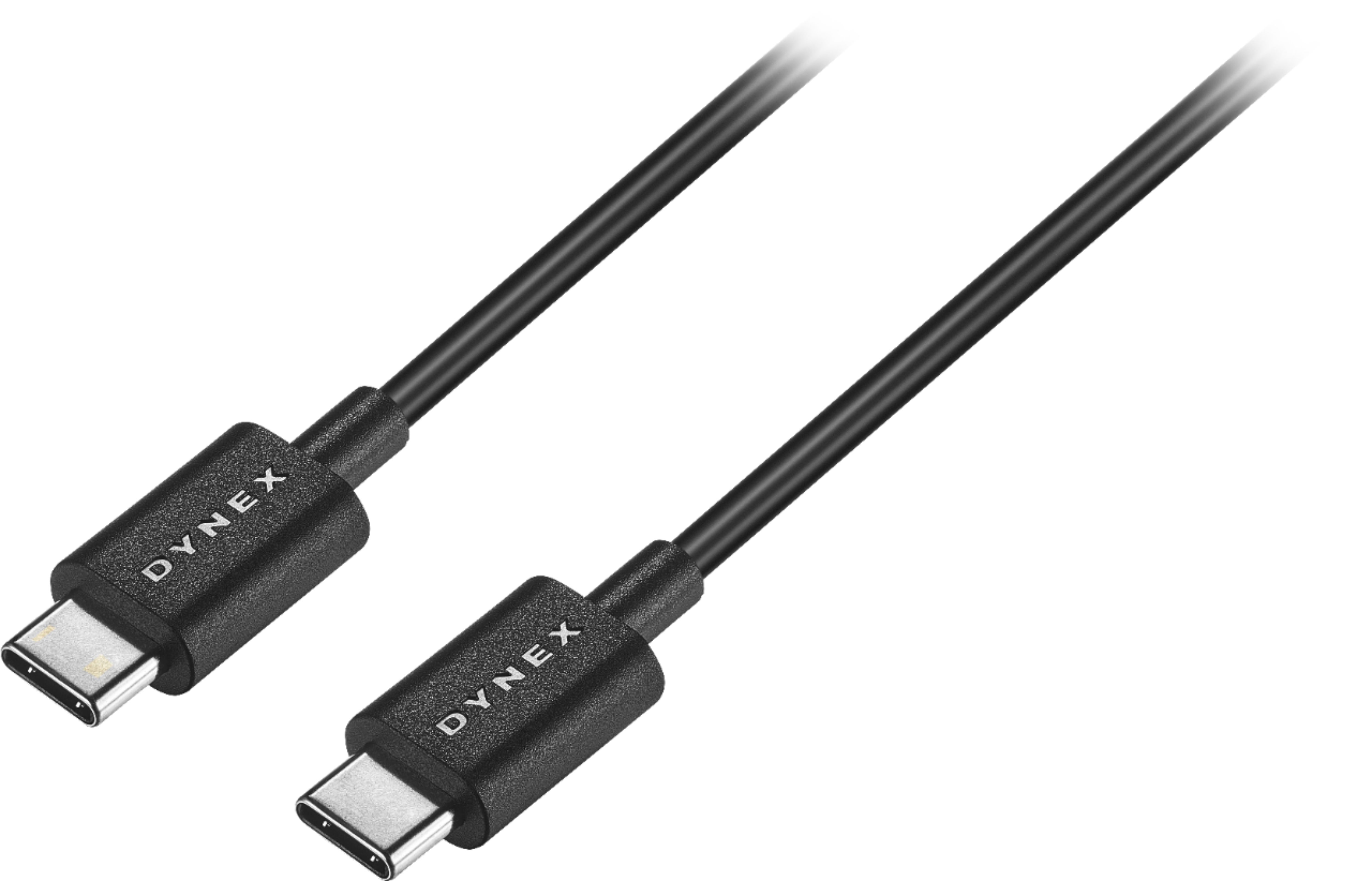 Angle View: Dynex™ - 3' USB Type C-to-USB Type C Charge-and-Sync Cable - Black