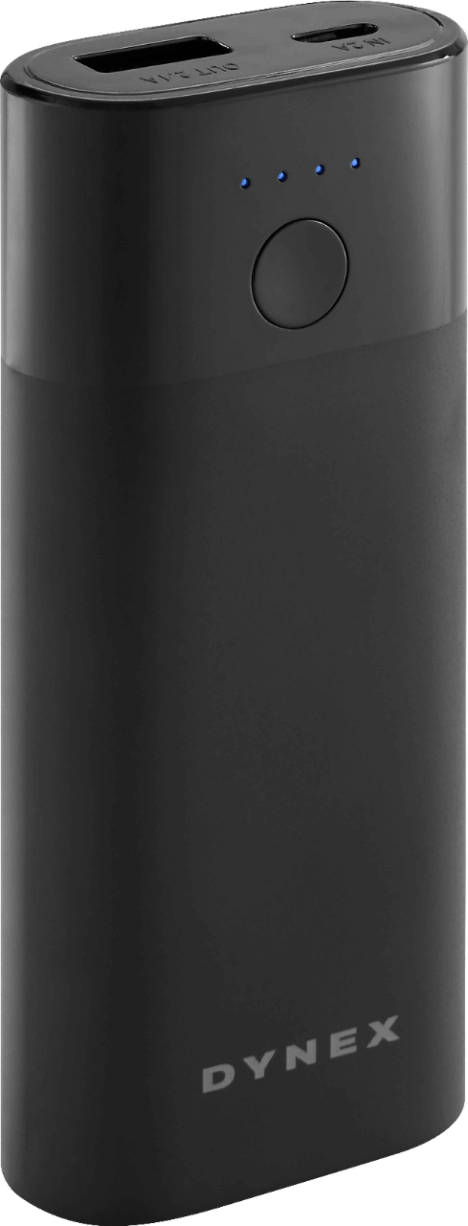 Angle View: Dynex™ - 5000 mAh Portable Charger for Most USB-Enabled Devices - Black