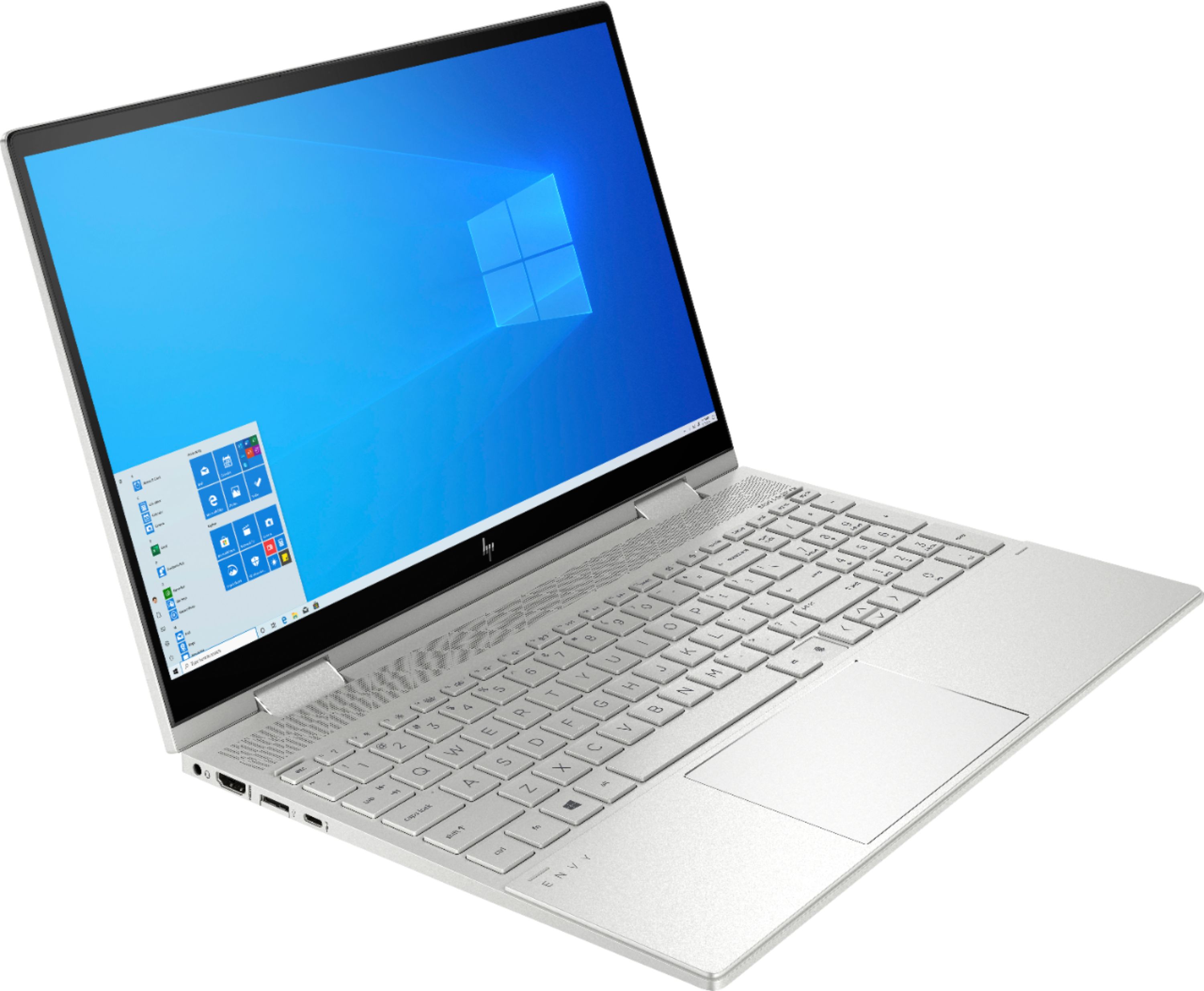 Angle View: HP - ENVY x360 2-in-1 15.6" Touch-Screen Laptop - Intel Core i5 - 8GB Memory - 256GB SSD - Natural Silver