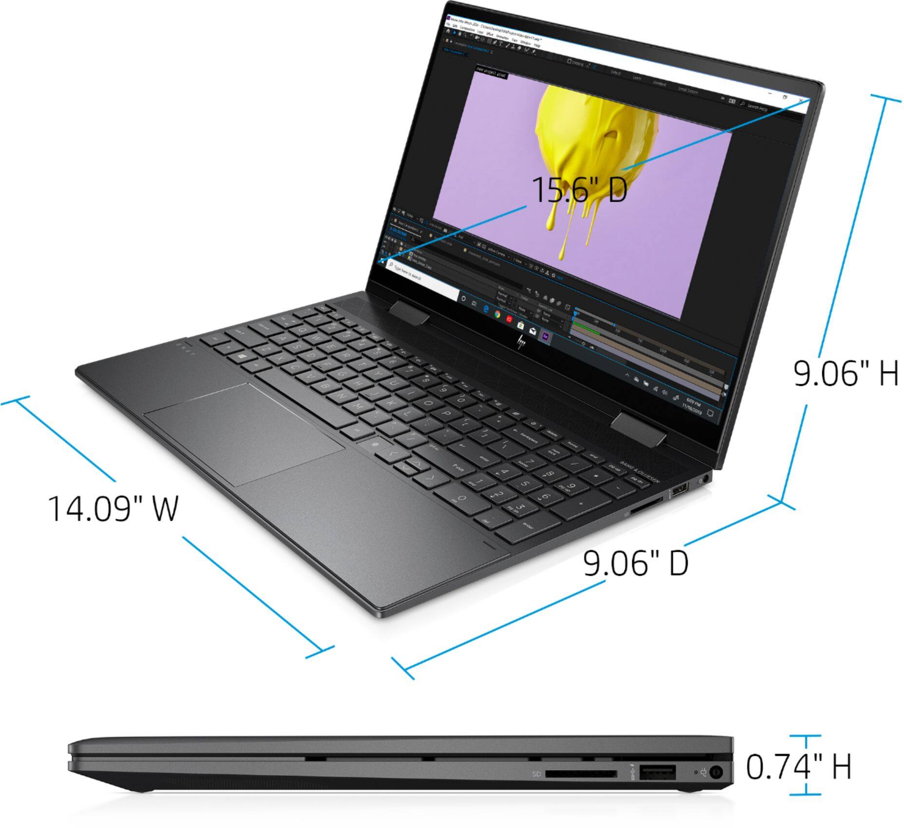 Alt View 16. HP - ENVY x360 2-in-1 15.6" Touch-Screen Laptop - AMD Ryzen 7 - 8GB Memory - 512GB SSD.