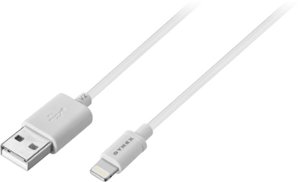 Dynex™ - 3' USB Type A-to-Lightning Charge-and-Sync Cable (2-Pack) - White - Angle_Zoom
