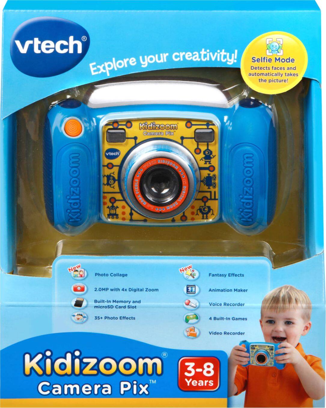 VTech KidiZoom Camera Pix, Real Digital Camera for Kids, Blue 