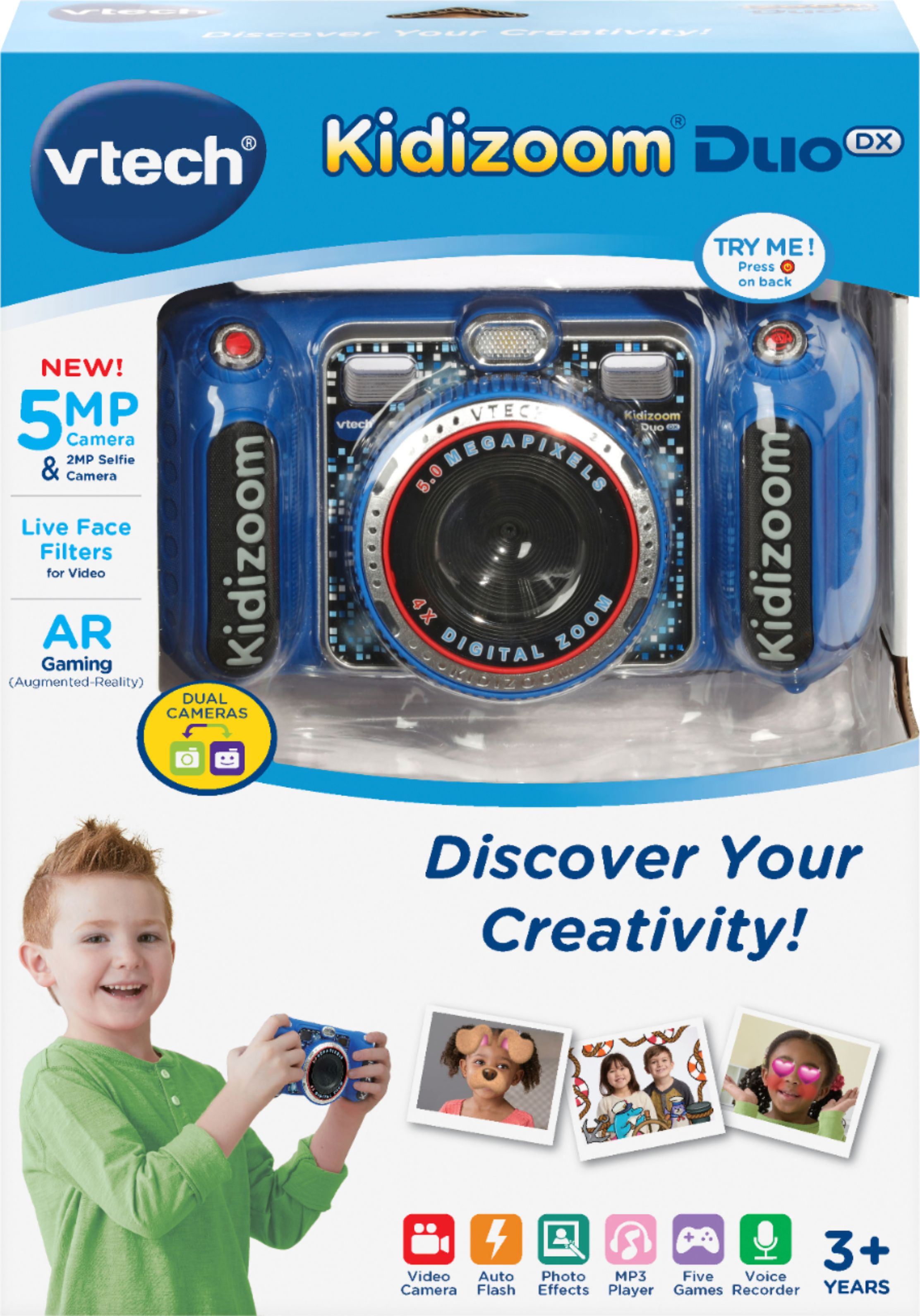 Vtech Kidizoom Duo 5.0 Digital Camera, Blue - Science & Electronic Toys