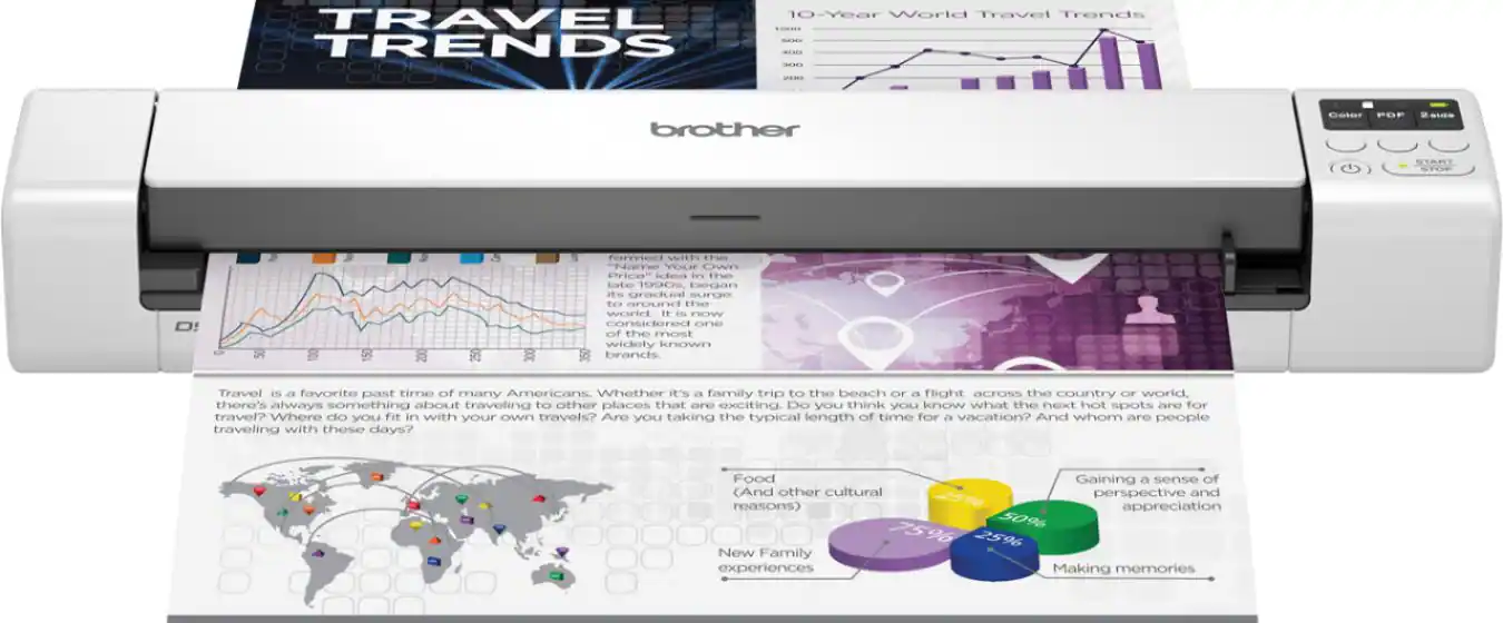 Front. Brother - DS-940DW Compact Wireless Duplex Mobile Document Scanner - White.