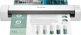 Brother - DS-740D Duplex Compact Mobile Document Scanner - White