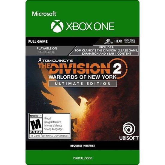 Front Zoom. Tom Clancy's The Division 2 Warlords Of New York Ultimate Edition - Xbox One [Digital].