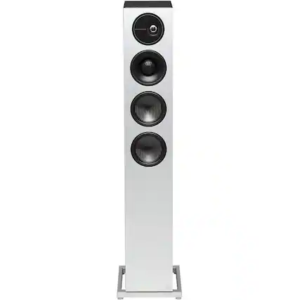 Front. Definitive Technology - Demand D15 3-Way Tower Speaker (Right-Channel) - Single, White, Dual 8” Passive Bass Radiators - Gloss White.