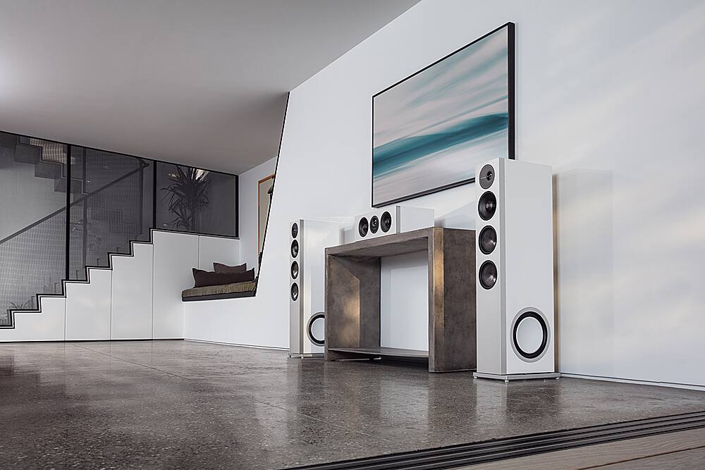 Alt View 17. Definitive Technology - Demand D15 3-Way Tower Speaker (Right-Channel) - Single, White, Dual 8” Passive Bass Radiators - Gloss White.