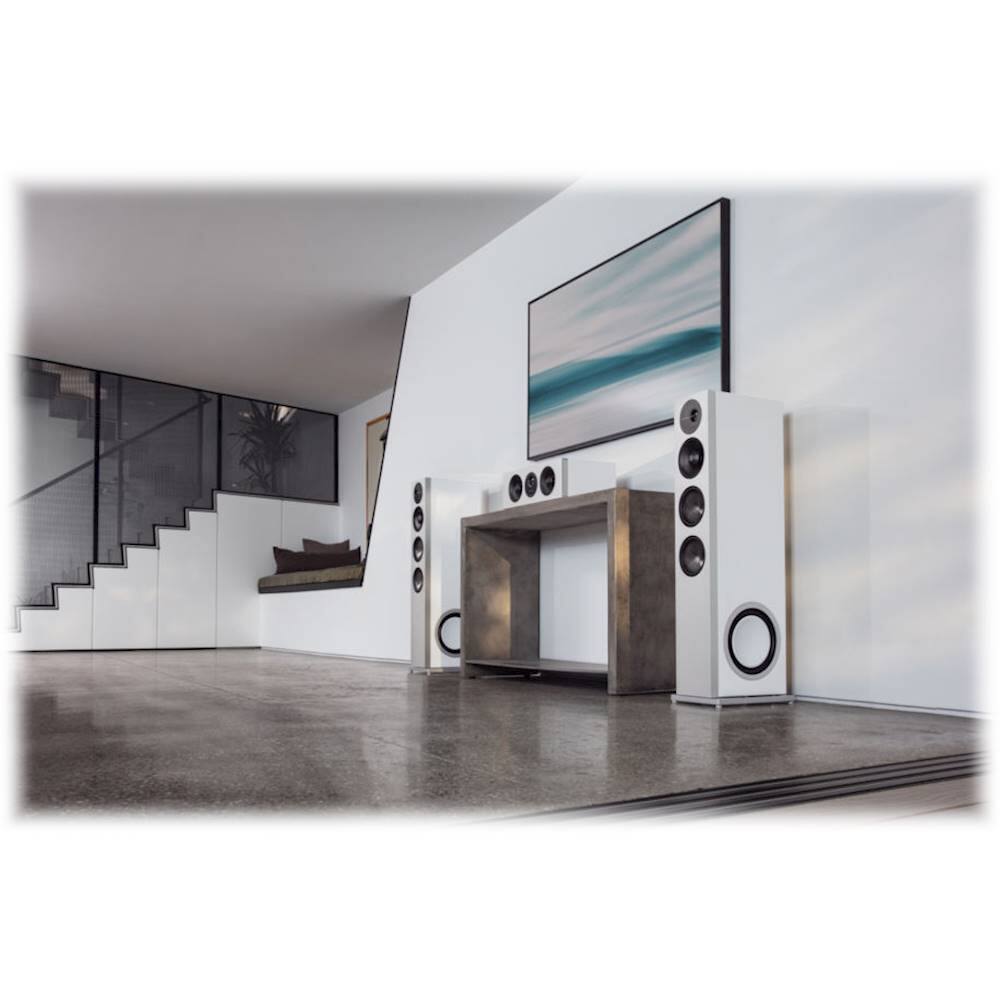 Alt View 22. Definitive Technology - Demand D15 3-Way Tower Speaker (Right-Channel) - Single, White, Dual 8” Passive Bass Radiators - Gloss White.