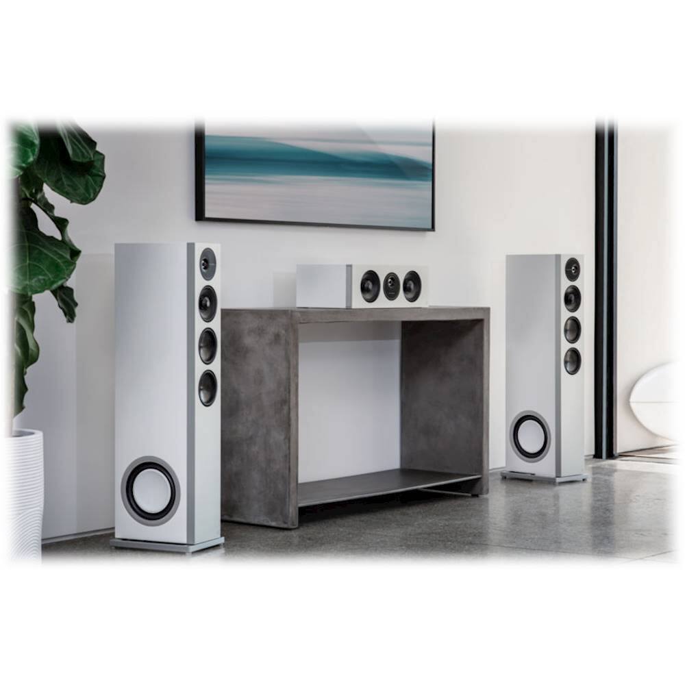 Alt View 24. Definitive Technology - Demand D15 3-Way Tower Speaker (Right-Channel) - Single, White, Dual 8” Passive Bass Radiators - Gloss White.