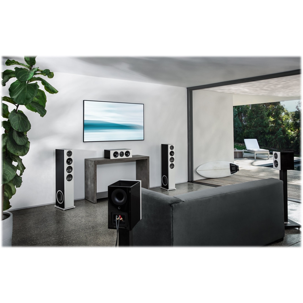 Left View: Definitive Technology - Demand D17 3-Way Tower Speaker (Right-Channel) - Single, Black, Dual 10” Passive Bass Radiators - Piano Black