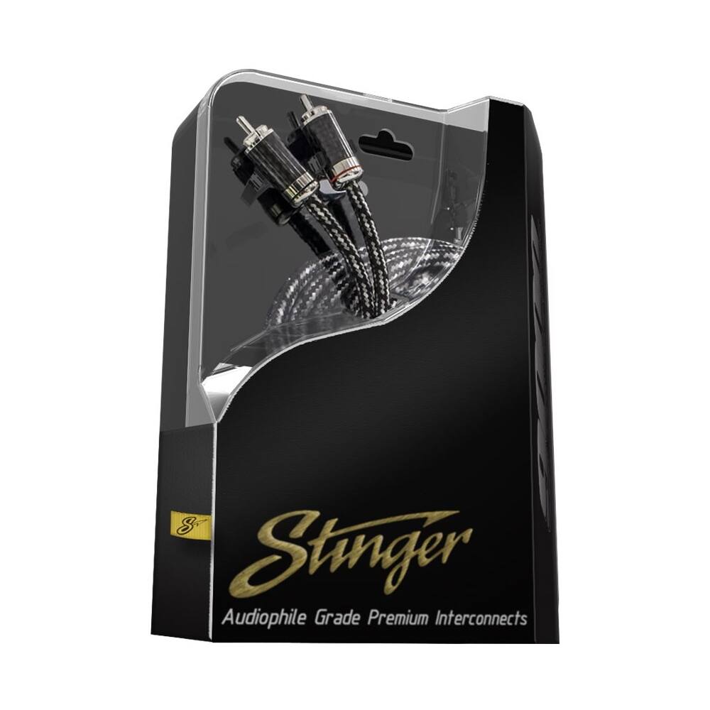 Angle. Stinger - 9000 Series 20' Audio RCA Cable - Black.