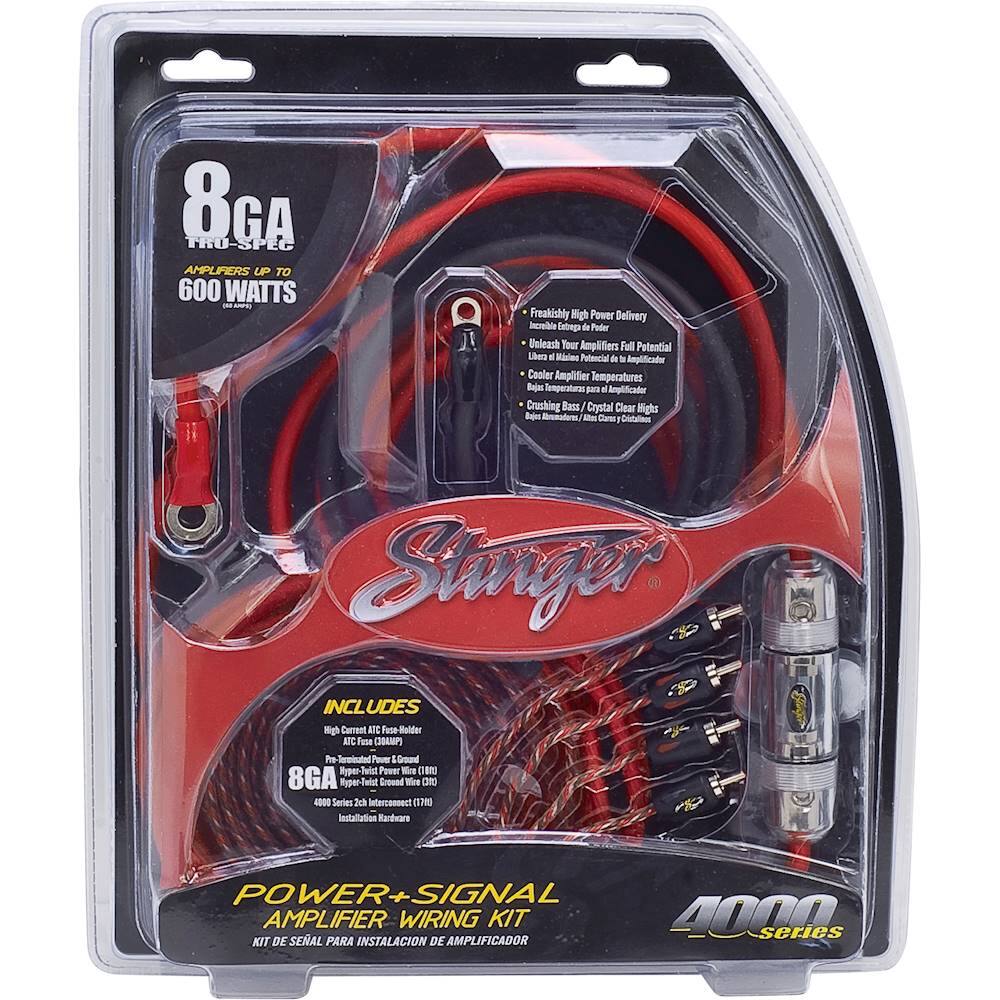 Alt View 11. Stinger - 4000 Series 8GA Complete Amplifier Wiring Kit for Car Audio Systems up to 600W/60A - Red.