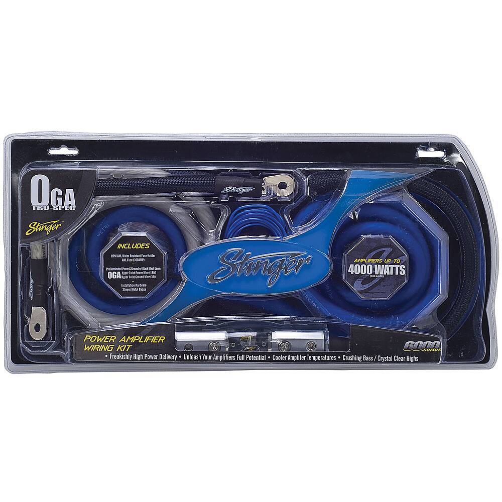 Alt View 11. Stinger - 6000 Series 1/0GA Power Amplifier Wiring Kit for Car Audio Systems up to 4000W/300A - Blue.