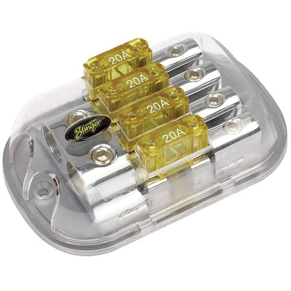 Stinger - MAXI 4-Position Fused Distribution Block - Shoc-Krome - Front_Zoom