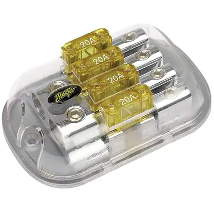 Front. Stinger - MAXI 4-Position Fused Distribution Block - Shoc-Krome.