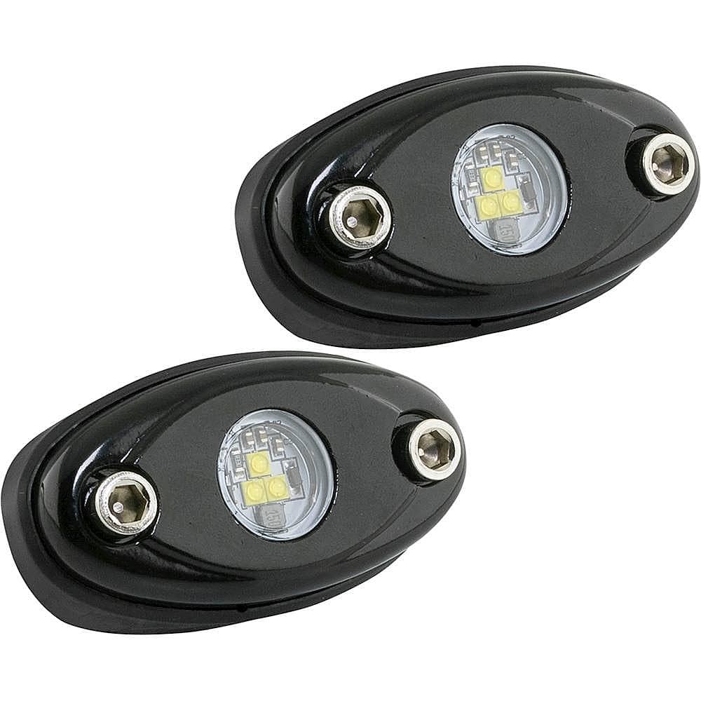 Front. Stinger - LED Underbody/Wheel Well/Rock Light Pod (2-Pack) - Black.