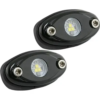 Front. Stinger - LED Underbody/Wheel Well/Rock Light Pod (2-Pack) - Black.