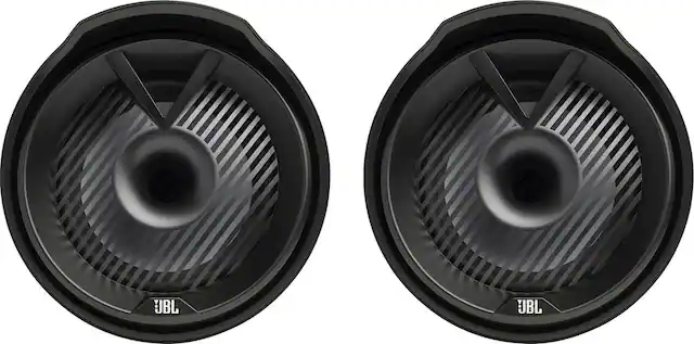 Front. JBL - Tower X 8" 2-Way Marine Speakers with Polypropylene Long-Throw Woofer Cones (Pair) - Black.
