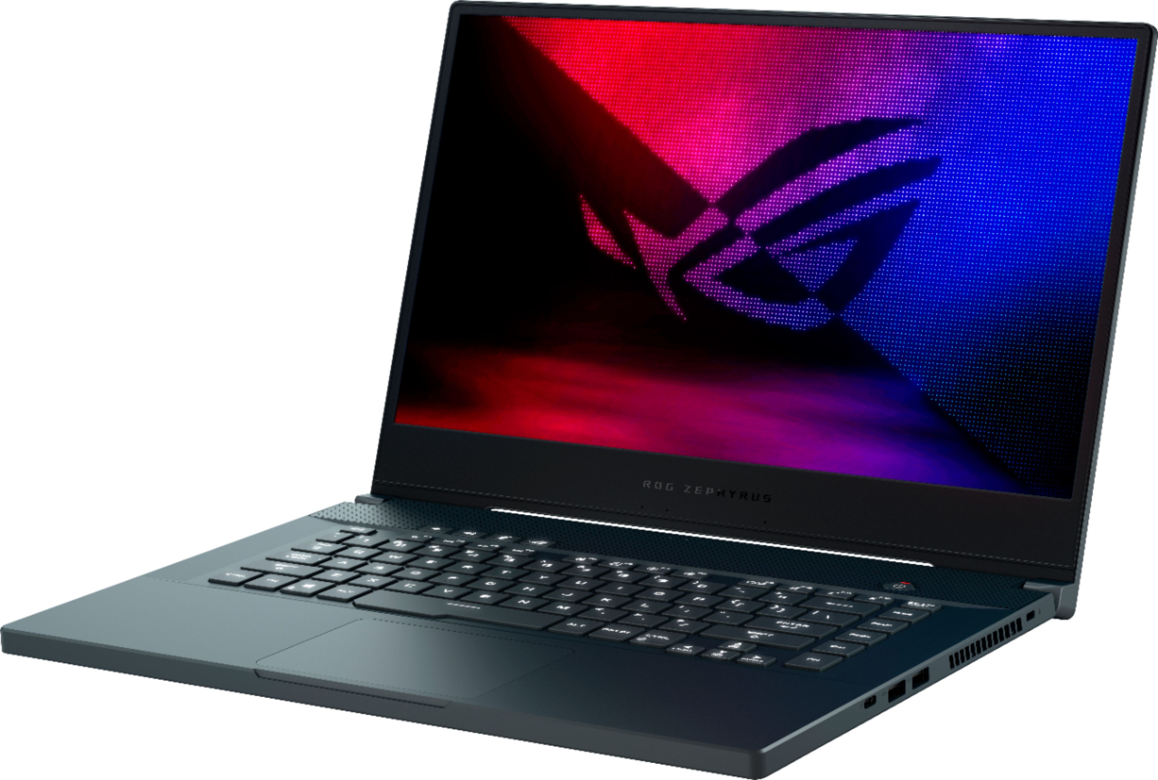 Left View: ASUS - ROG Zephyrus M15 15.6" Gaming Laptop - Intel Core i7 - 16GB Memory - NVIDIA GeForce GTX 1660 Ti - 512GB SSD - Prism Gray