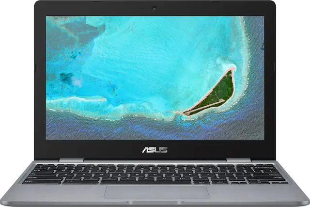 Front. ASUS - 11.6" Chromebook - Intel Celeron - 4GB Memory - 16GB eMMC Flash Memory.