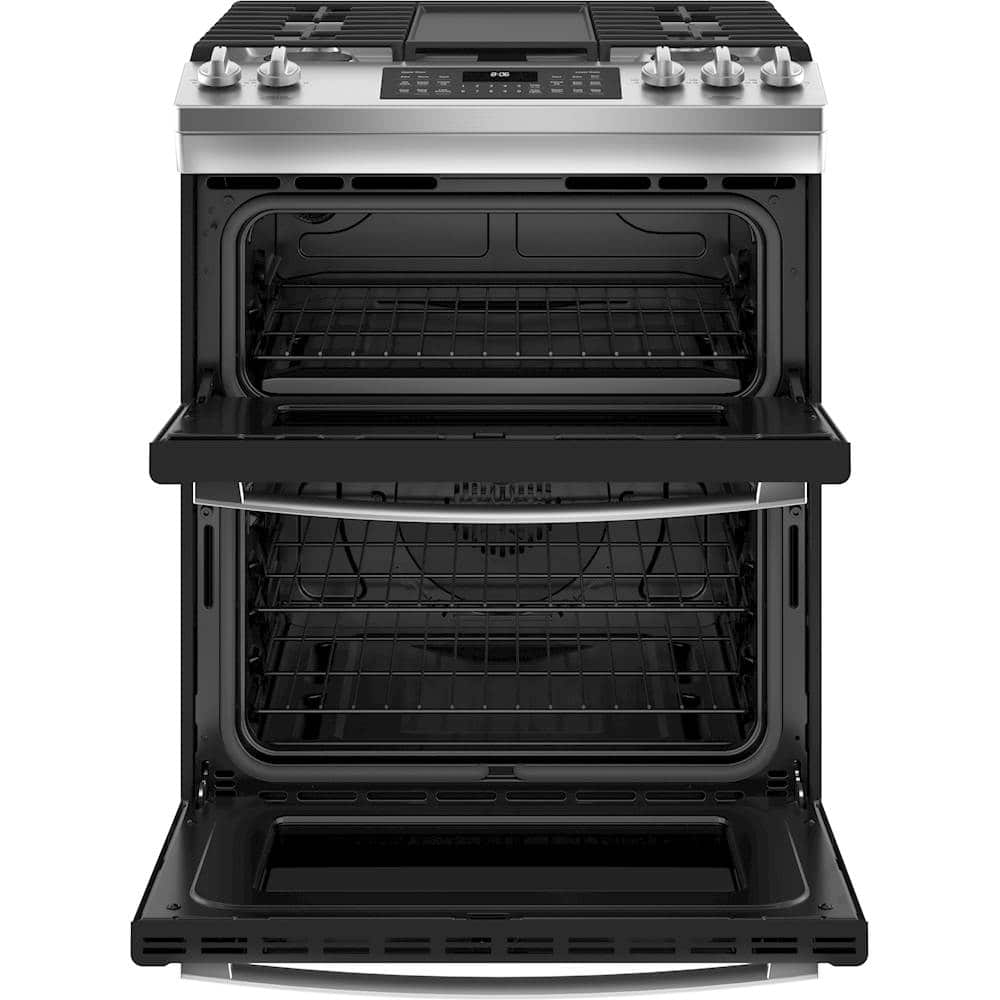 Customer Reviews GE 6.7 Cu. Ft. SlideIn DoubleOven Gas Range with SteamCleaning and No