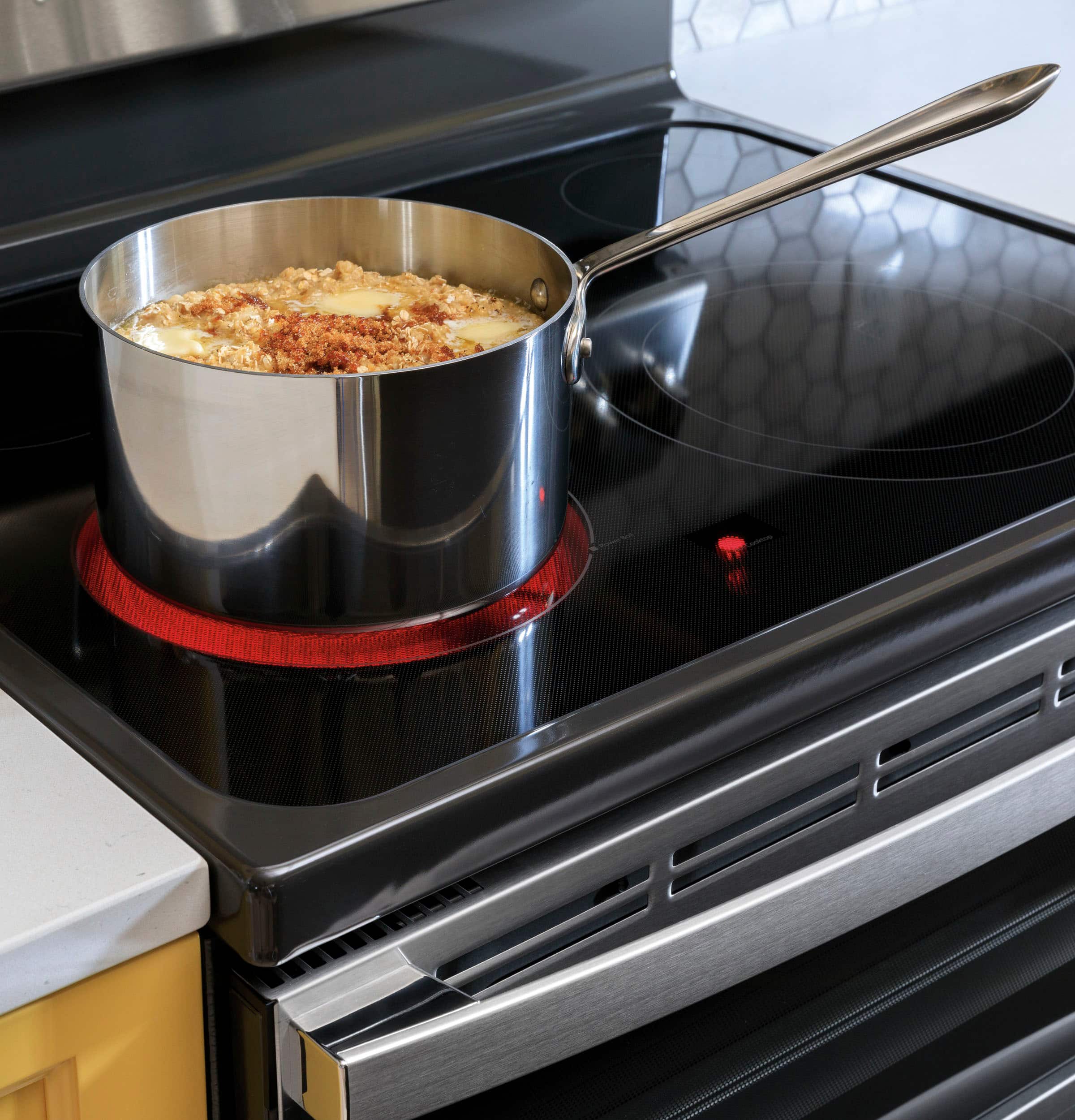 Alt View 16. GE - 6.6 Cu. Ft. Freestanding Double Oven Electric Convection Range with Self-Steam Cleaning and No-Preheat Air Fry - Stainless Steel.