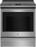 GE Profile - 30 in. Wide 5 Elements 5.3 Cu. Ft. Smart Slide-In Electric Convection Fingerprint Resistant Range - Stainless Steel