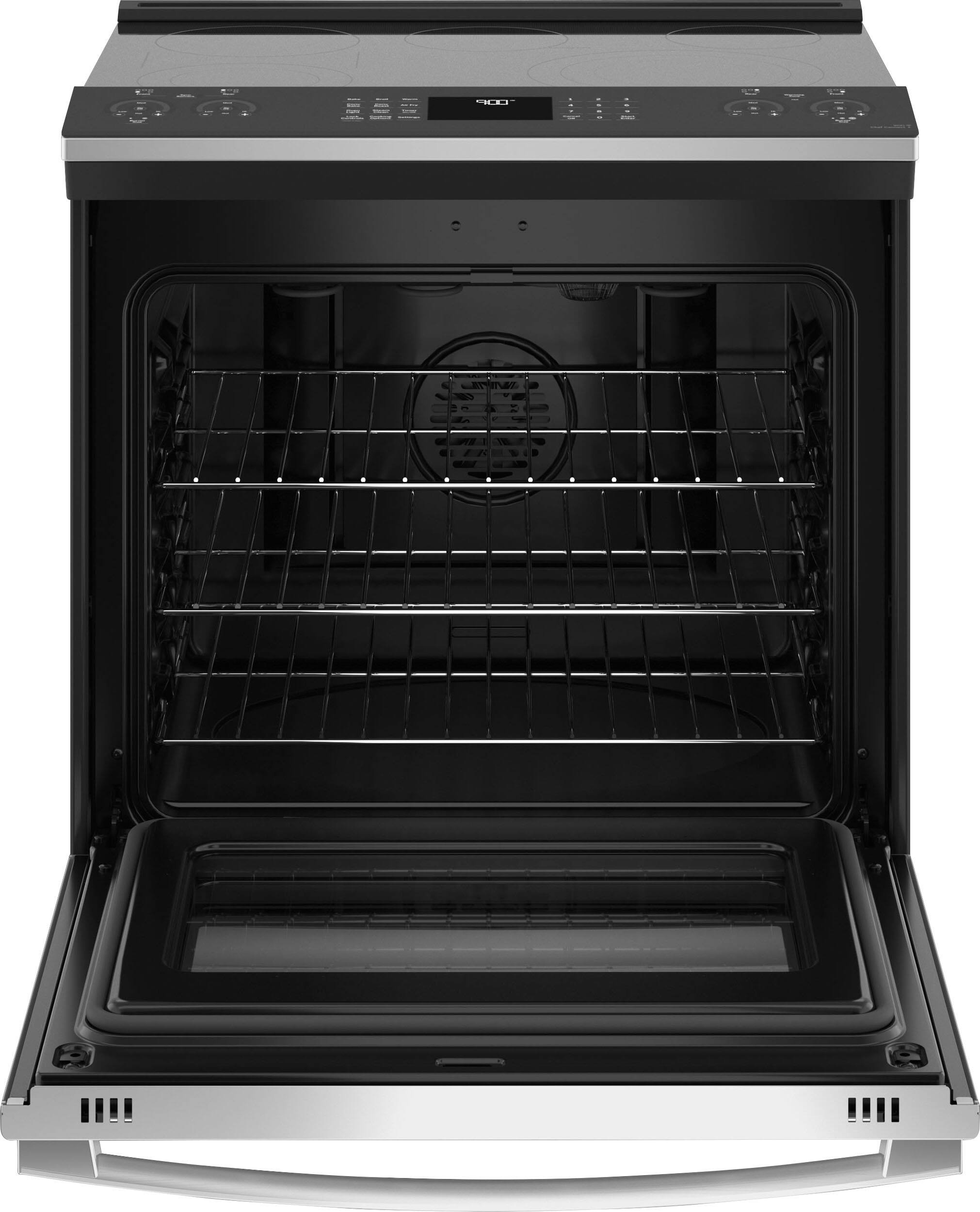 Alt View 11. GE Profile - 30" Smart Slide-In Electric Convection Fingerprint Resistant Range - Stainless Steel.