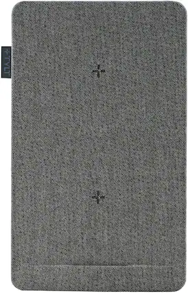 Front. TYLT - Mat 10W Qi Certified Dual Wireless Charging Pad for iPhone/Android - Gray Fabric.