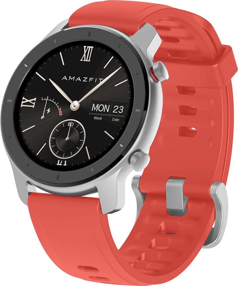 Left View: Amazfit - GTR Smartwatch 42mm - Coral Red