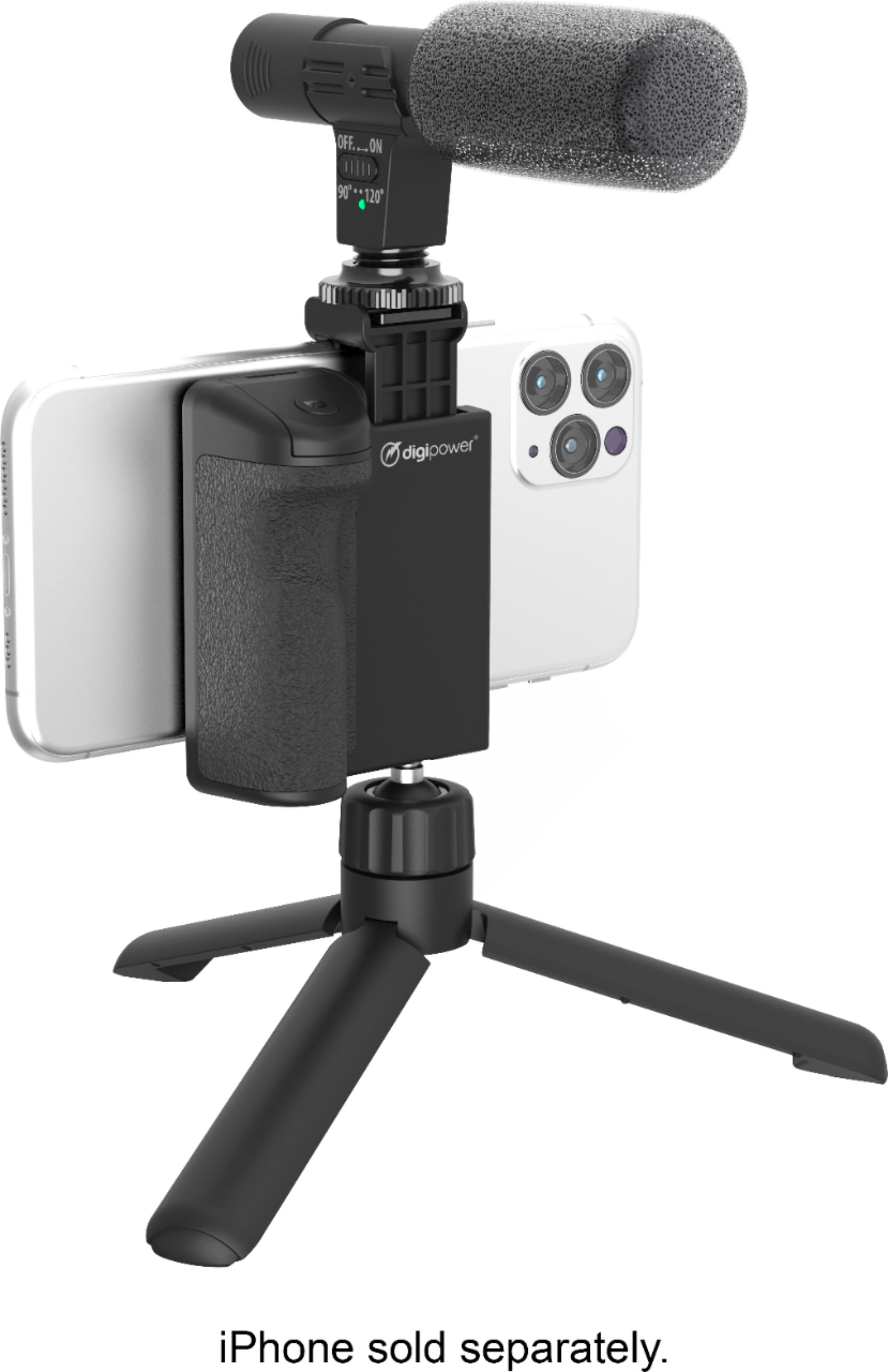 Digipower Follow ME Vlogging Kit for Phones and Cameras – Includes  Microphone, LED light, Bluetooth remote, phone grip and tripod DPS-VLG4 -  Best Buy