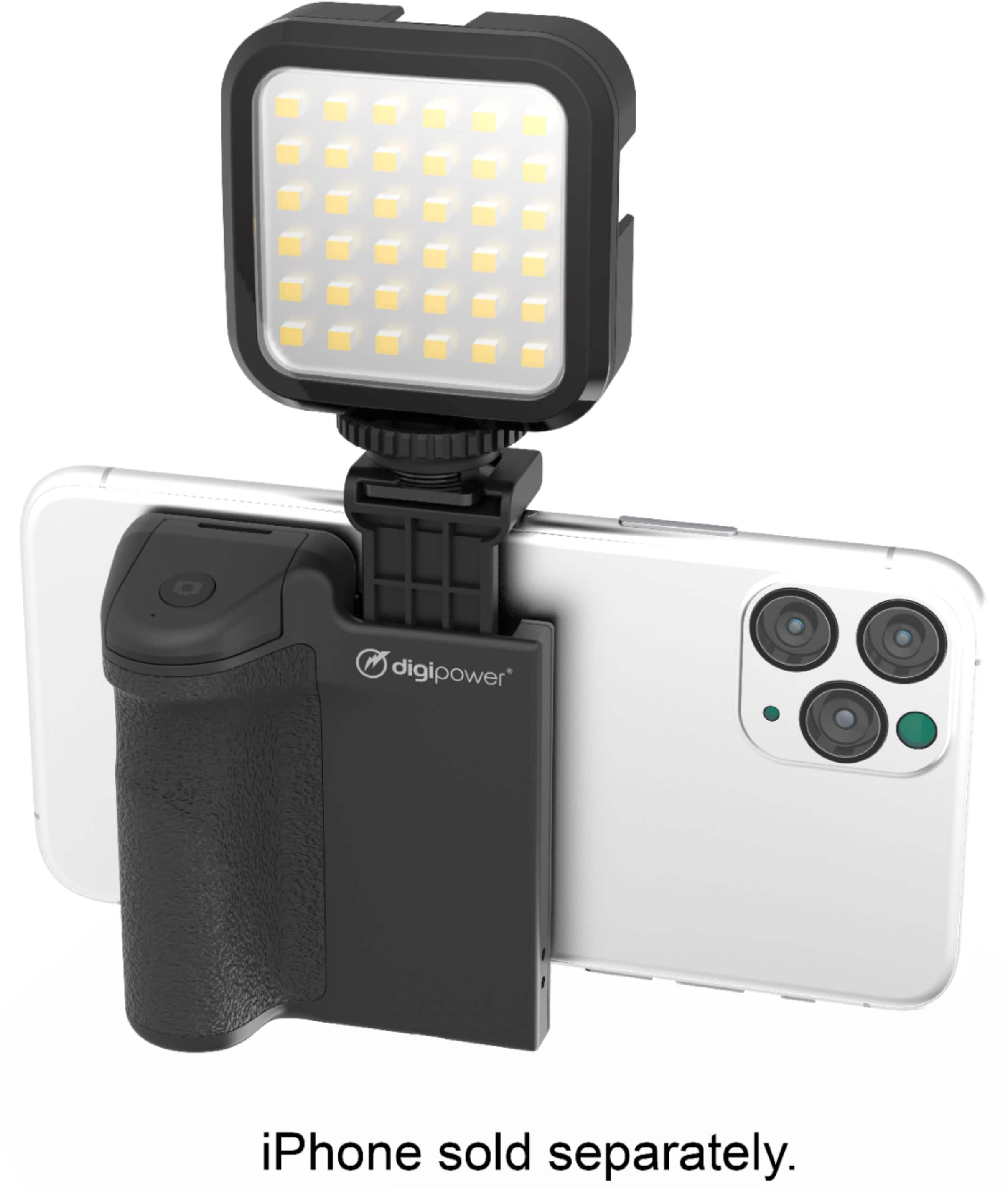 Alt View 15. Digipower - Follow ME Vlogging Kit for Phones and Cameras – Includes Microphone, LED light, Bluetooth remote, phone grip and tripod.