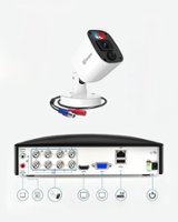 Swann - Enforcer 8-Channel, 6-Camera Indoor/Outdoor Wired 4K UHD 2TB DVR Security Camera Surveillance System - White - Angle_Zoom