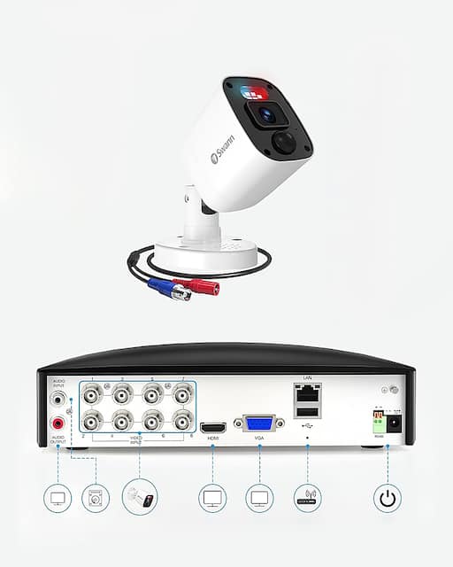 Swann Enforcer 8 Channel 6 Camera Indoor Outdoor Wired 4k Uhd 2tb Dvr Security Camera Surveillance System White Swdvk w6rl Us Best Buy