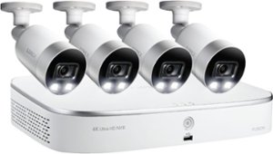 Lorex - 8-Channel, 4-Camera Indoor/Outdoor Wired 4K UHD 2TB NVR Surveillance System - White - Front_Zoom