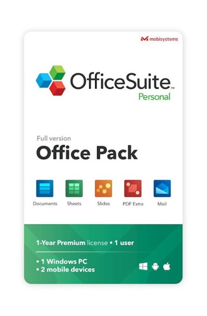 Front Zoom. mobisystems - OfficeSuite Personal (1-User) (1-Year Subscription) - Android, Windows [Digital].