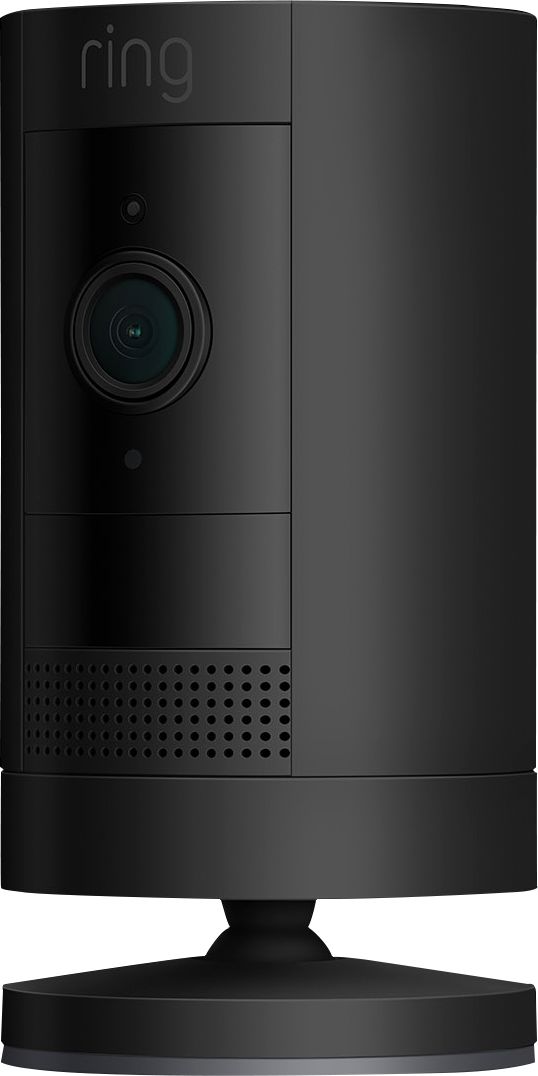 Left View: Arlo - Essential Spotlight 4-Camera Indoor/Outdoor Wireless 1080p Surveillance System - White