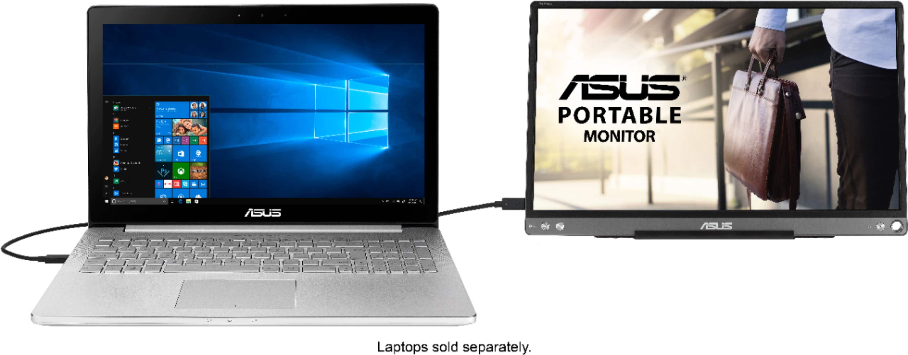 Alt View 11. ASUS - ZenScreen 15.6” IPS FHD 1080P USB Type-C Portable Monitor with Foldable Smart Case - Dark Gray.