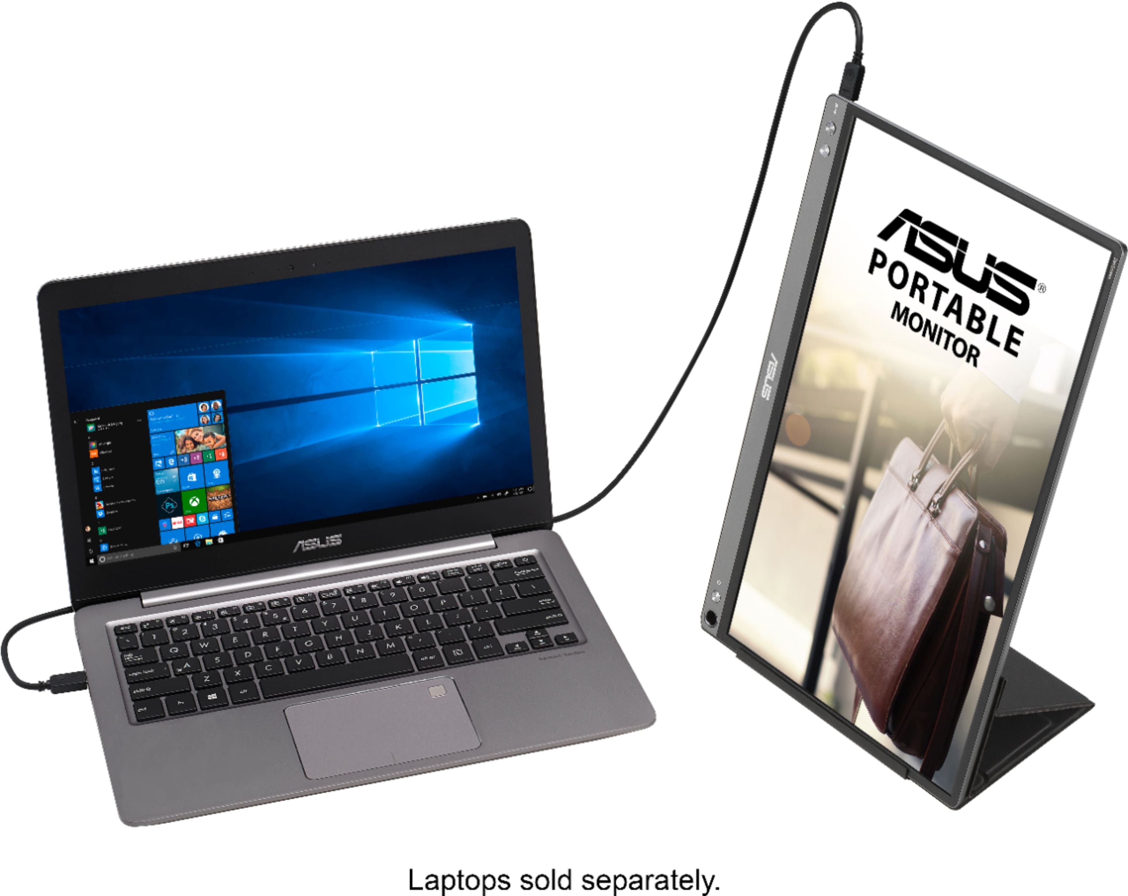 Alt View 12. ASUS - ZenScreen 15.6” IPS FHD 1080P USB Type-C Portable Monitor with Foldable Smart Case - Dark Gray.